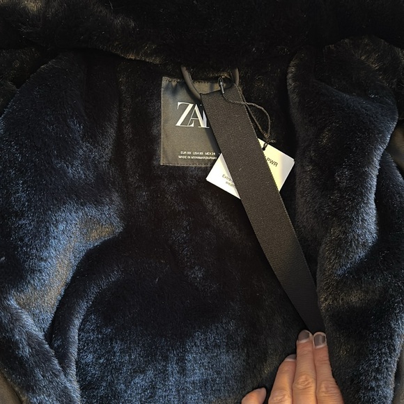 ZARA WATER AND WIND PROTECTION PARKA XS BLACK FUR WINTER COAT JACKET 1255/777 - Picture 14 of 17